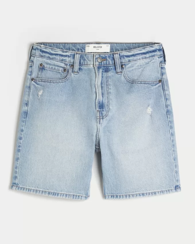 Above-the-Knee Distressed Loose Denim Shorts,Above-the-Knee Distressed Loose Denim Shorts Above-the-Knee Distressed Loose Denim Shorts,Above-the-Knee Distressed Loose Denim Shorts