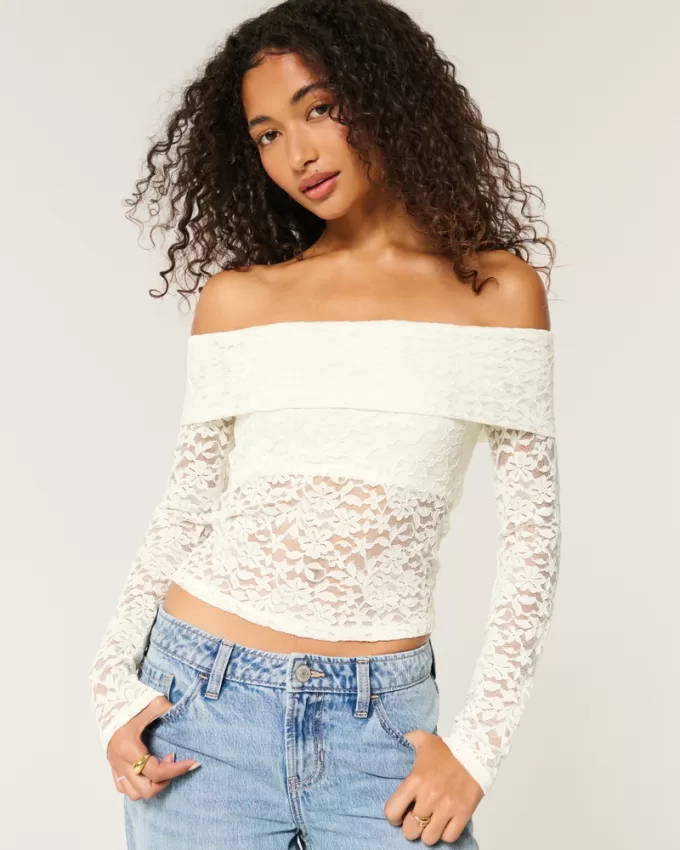 All-Over Lace Off-the-Shoulder Top,All-Over Lace Off-the-Shoulder Top All-Over Lace Off-the-Shoulder Top,All-Over Lace Off-the-Shoulder Top