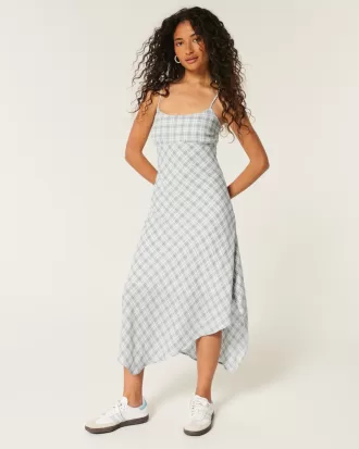 Asymmetrical Crepe Open-Back Midi Slip Dress,Asymmetrical Crepe Open-Back Midi Slip Dress