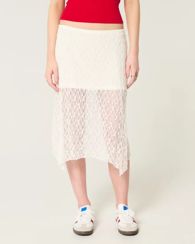 Asymmetrical Hem Lace Midi Skirt,Asymmetrical Hem Lace Midi Skirt Asymmetrical Hem Lace Midi Skirt,Asymmetrical Hem Lace Midi Skirt