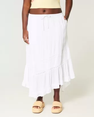 Asymmetrical Hem Maxi Skirt,Asymmetrical Hem Maxi Skirt