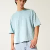Baggy Crop Wash Effect Crew T-Shirt,Baggy Crop Wash Effect Crew T-Shirt