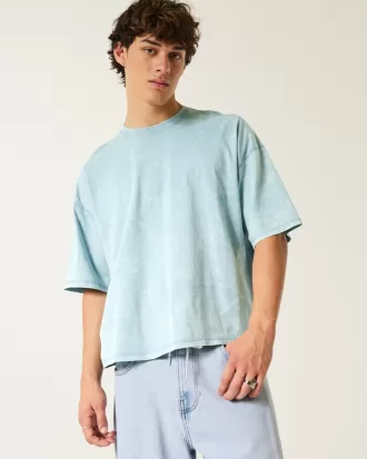 Baggy Crop Wash Effect Crew T-Shirt,Baggy Crop Wash Effect Crew T-Shirt