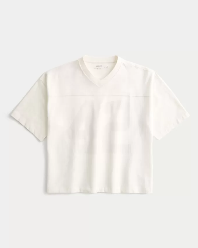 Baggy Heavyweight Crop Football Graphic Tee,Baggy Heavyweight Crop Football Graphic Tee