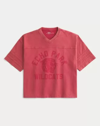 Baggy Heavyweight Crop Graphic Football Tee,Baggy Heavyweight Crop Graphic Football Tee