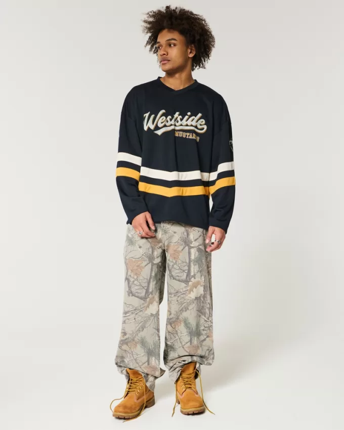 Baggy Westside Mustangs Graphic Hockey Jersey,Baggy Westside Mustangs Graphic Hockey Jersey