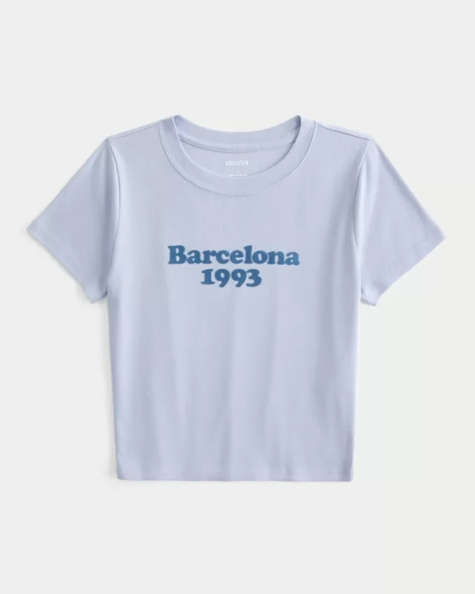 Barcelona 1993 Graphic Baby Tee,Barcelona 1993 Graphic Baby Tee