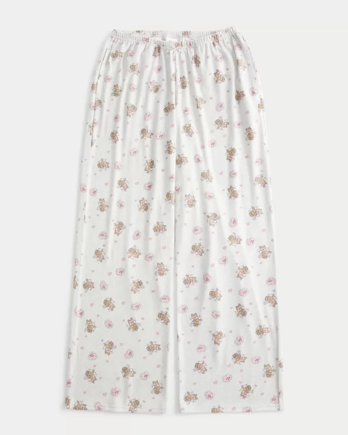 Bear Graphic Pajama Pants,Bear Graphic Pajama Pants