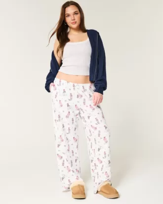 Bear Graphic Pajama Pants,Bear Graphic Pajama Pants