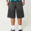 Below-the-Knee Washed Black Super Baggy Denim Shorts,Below-the-Knee Washed Black Super Baggy Denim Shorts Below-the-Knee Washed Black Super Baggy Denim Shorts,Below-the-Knee Washed Black Super Baggy Denim Shorts