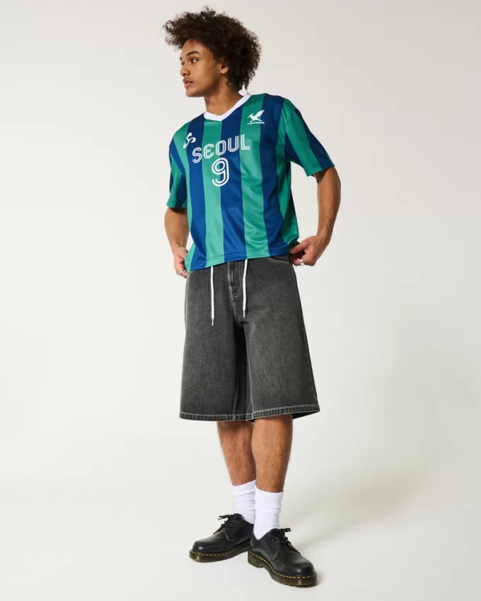 Below-the-Knee Washed Black Super Baggy Denim Shorts,Below-the-Knee Washed Black Super Baggy Denim Shorts Below-the-Knee Washed Black Super Baggy Denim Shorts,Below-the-Knee Washed Black Super Baggy Denim Shorts