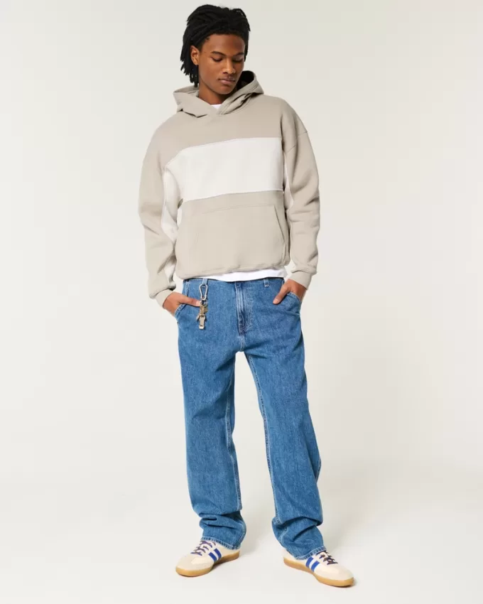 Boxy Colorblock Hoodie,Boxy Colorblock Hoodie Boxy Colorblock Hoodie,Boxy Colorblock Hoodie