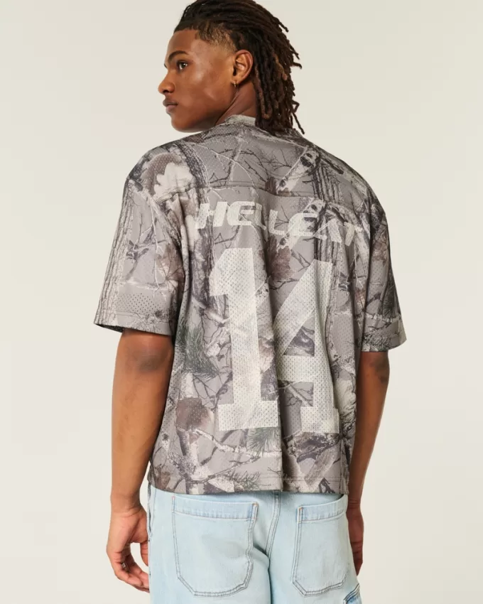 Boxy Crop Camo Dodge Graphic Jersey,Boxy Crop Camo Dodge Graphic Jersey