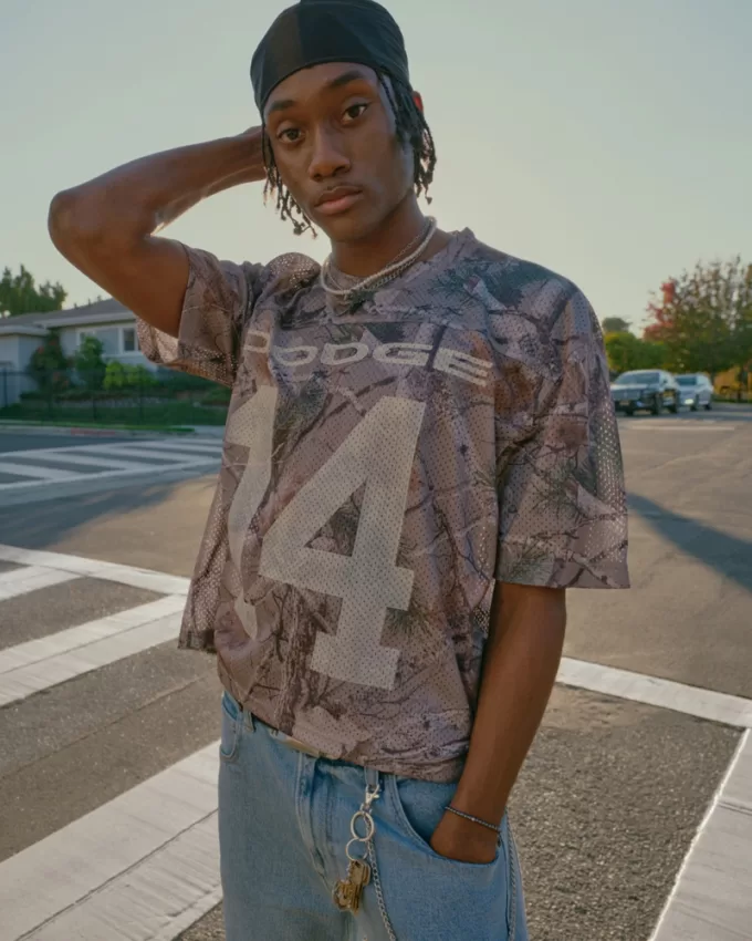 Boxy Crop Camo Dodge Graphic Jersey,Boxy Crop Camo Dodge Graphic Jersey