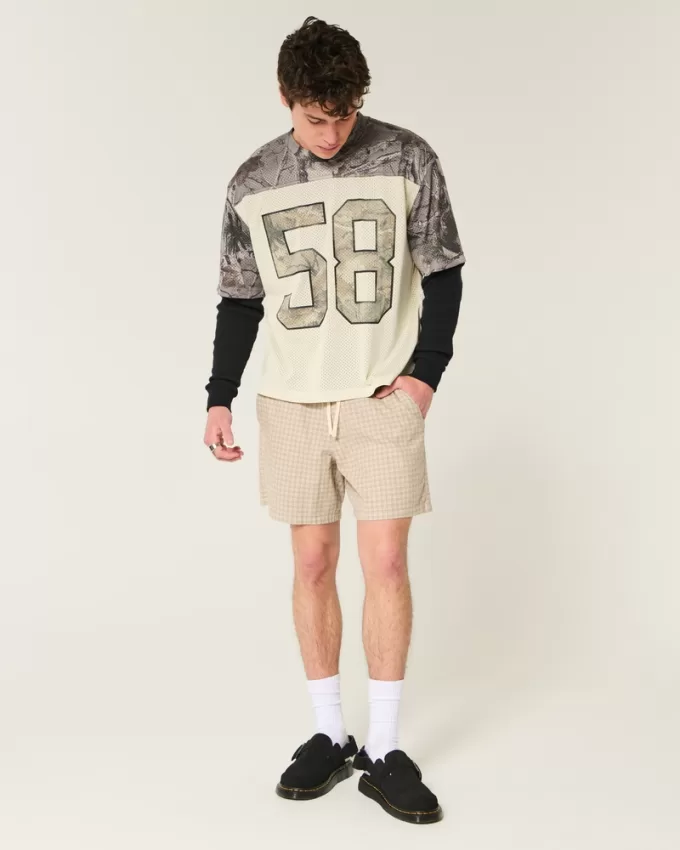Boxy Crop Mesh Graphic Football Jersey,Boxy Crop Mesh Graphic Football Jersey Boxy Crop Mesh Graphic Football Jersey,Boxy Crop Mesh Graphic Football Jersey