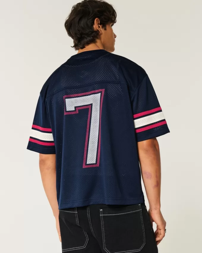 Boxy Crop Mesh Graphic Football Jersey,Boxy Crop Mesh Graphic Football Jersey Boxy Crop Mesh Graphic Football Jersey,Boxy Crop Mesh Graphic Football Jersey