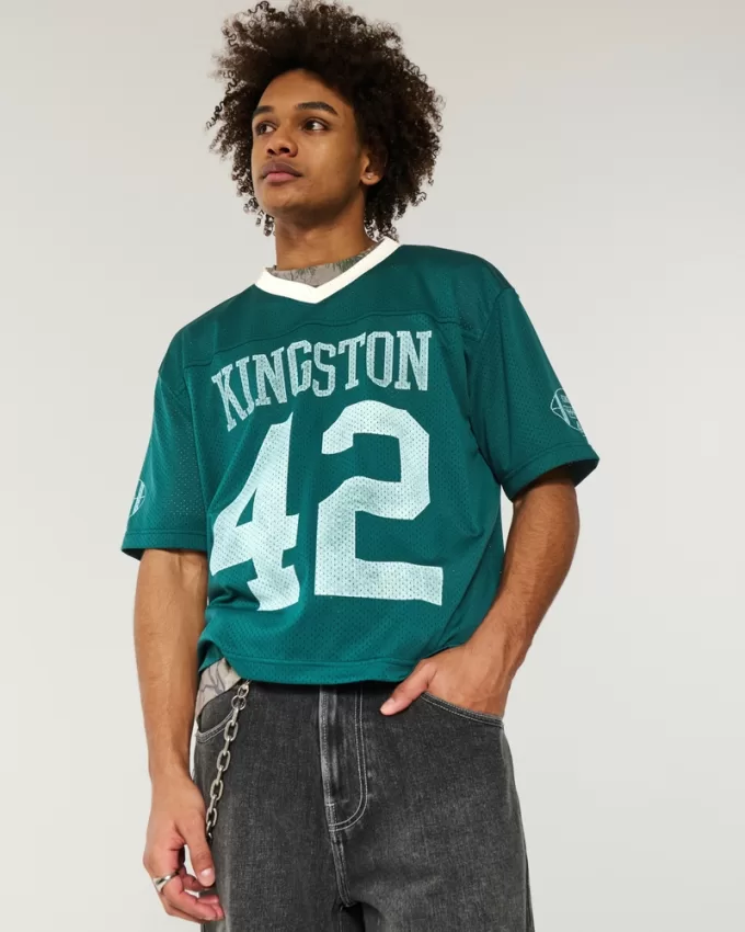 Boxy Crop Mesh Kingston Graphic Football Jersey,Boxy Crop Mesh Kingston Graphic Football Jersey Boxy Crop Mesh Kingston Graphic Football Jersey,Boxy Crop Mesh Kingston Graphic Football Jersey