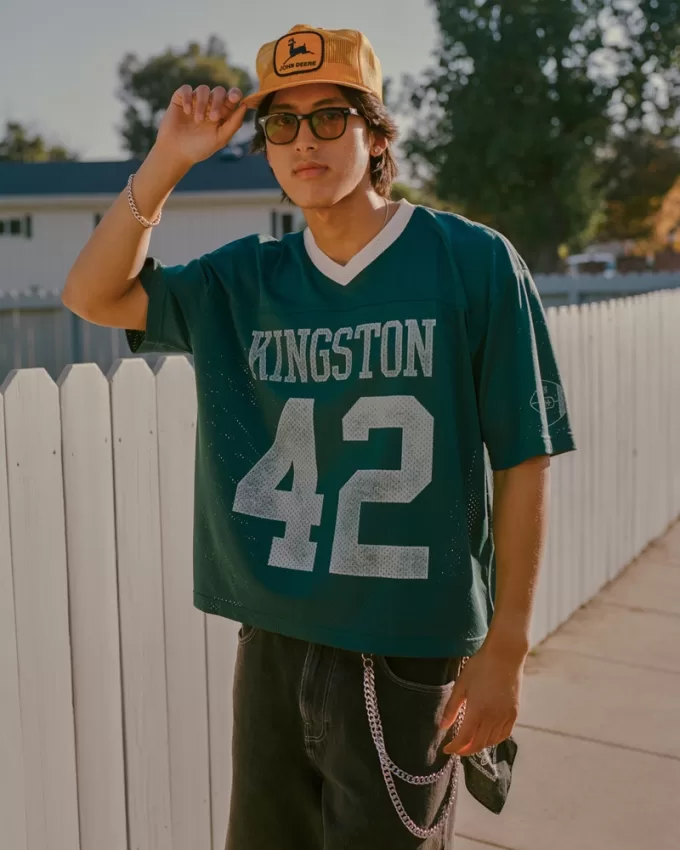 Boxy Crop Mesh Kingston Graphic Football Jersey,Boxy Crop Mesh Kingston Graphic Football Jersey Boxy Crop Mesh Kingston Graphic Football Jersey,Boxy Crop Mesh Kingston Graphic Football Jersey