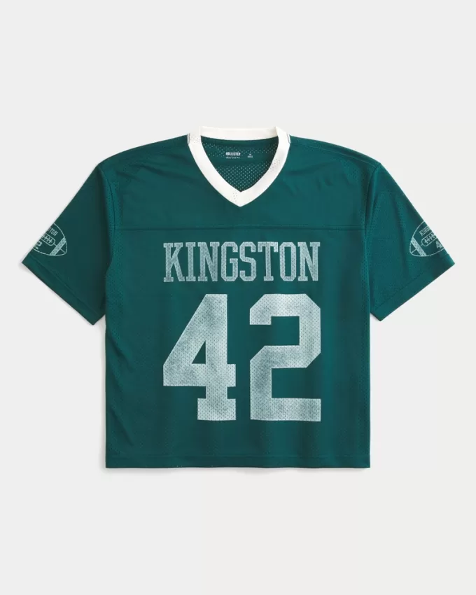 Boxy Crop Mesh Kingston Graphic Football Jersey,Boxy Crop Mesh Kingston Graphic Football Jersey Boxy Crop Mesh Kingston Graphic Football Jersey,Boxy Crop Mesh Kingston Graphic Football Jersey