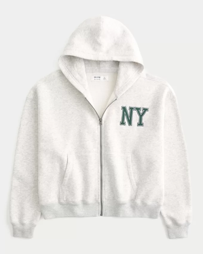 Boxy Crop NY Graphic Zip-Up Hoodie,Boxy Crop NY Graphic Zip-Up Hoodie Boxy Crop NY Graphic Zip-Up Hoodie,Boxy Crop NY Graphic Zip-Up Hoodie