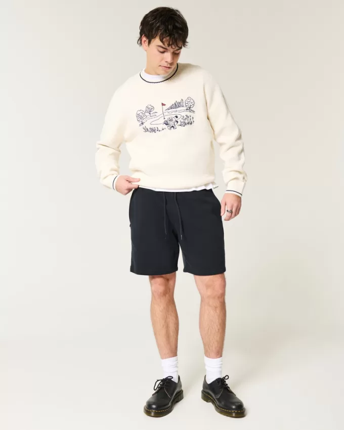 Boxy Golf Graphic Crew Sweater,Boxy Golf Graphic Crew Sweater Boxy Golf Graphic Crew Sweater,Boxy Golf Graphic Crew Sweater