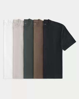 Boxy Heavyweight Cotton Crew T-Shirt 5-Pack,Boxy Heavyweight Cotton Crew T-Shirt 5-Pack Boxy Heavyweight Cotton Crew T-Shirt 5-Pack,Boxy Heavyweight Cotton Crew T-Shirt 5-Pack