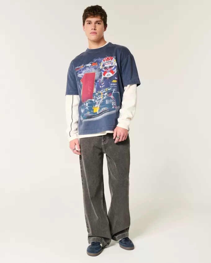 Boxy Heavyweight Oracle Red Bull Racing Graphic Tee,Boxy Heavyweight Oracle Red Bull Racing Graphic Tee