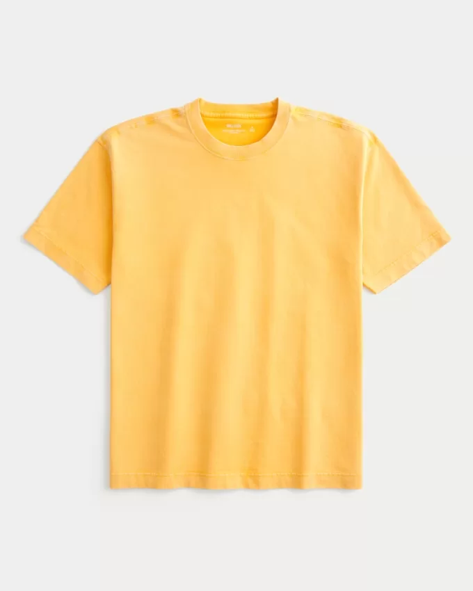 Boxy Heavyweight Washed Cotton Crew T-Shirt,Boxy Heavyweight Washed Cotton Crew T-Shirt