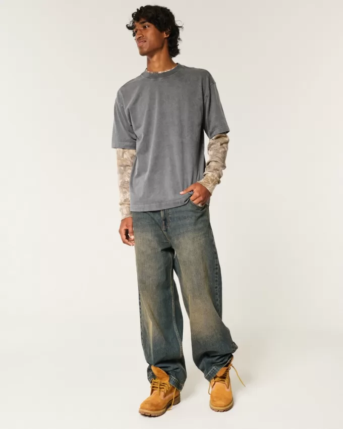 Boxy Heavyweight Washed Crew T-Shirt,Boxy Heavyweight Washed Crew T-Shirt