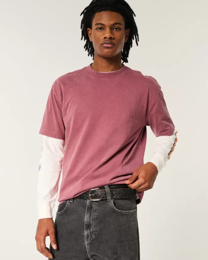 Boxy Heavyweight Washed Crew T-Shirt,Boxy Heavyweight Washed Crew T-Shirt