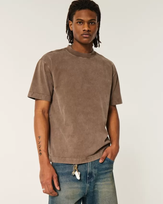 Boxy Heavyweight Washed Crew T-Shirt,Boxy Heavyweight Washed Crew T-Shirt