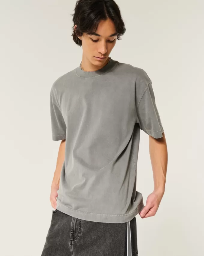 Boxy Heavyweight Washed Crew T-Shirt,Boxy Heavyweight Washed Crew T-Shirt