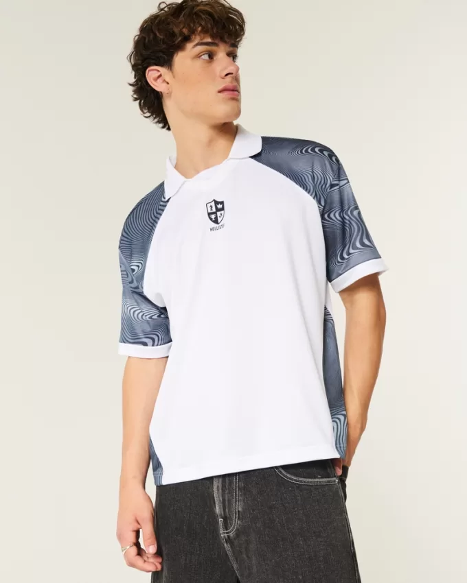 Boxy Logo Graphic Soccer Jersey,Boxy Logo Graphic Soccer Jersey