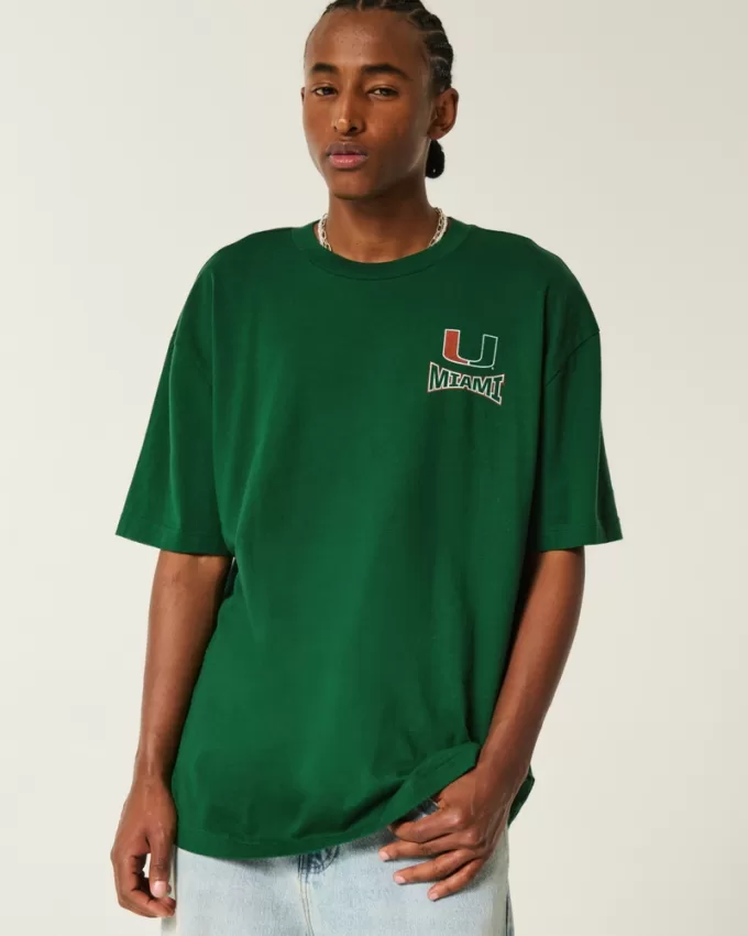Boxy Miami Hurricanes Graphic Tee,Boxy Miami Hurricanes Graphic Tee