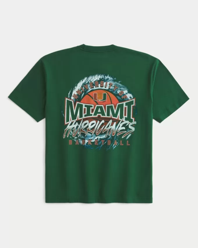 Boxy Miami Hurricanes Graphic Tee,Boxy Miami Hurricanes Graphic Tee