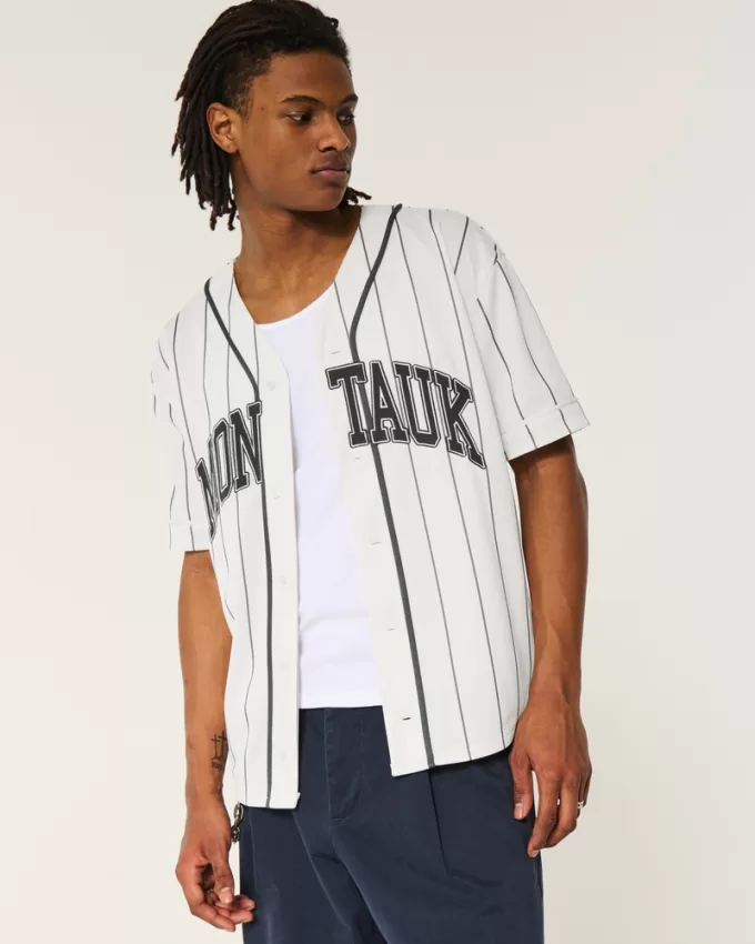 Boxy Montauk Graphic Baseball Jersey,Boxy Montauk Graphic Baseball Jersey Boxy Montauk Graphic Baseball Jersey,Boxy Montauk Graphic Baseball Jersey