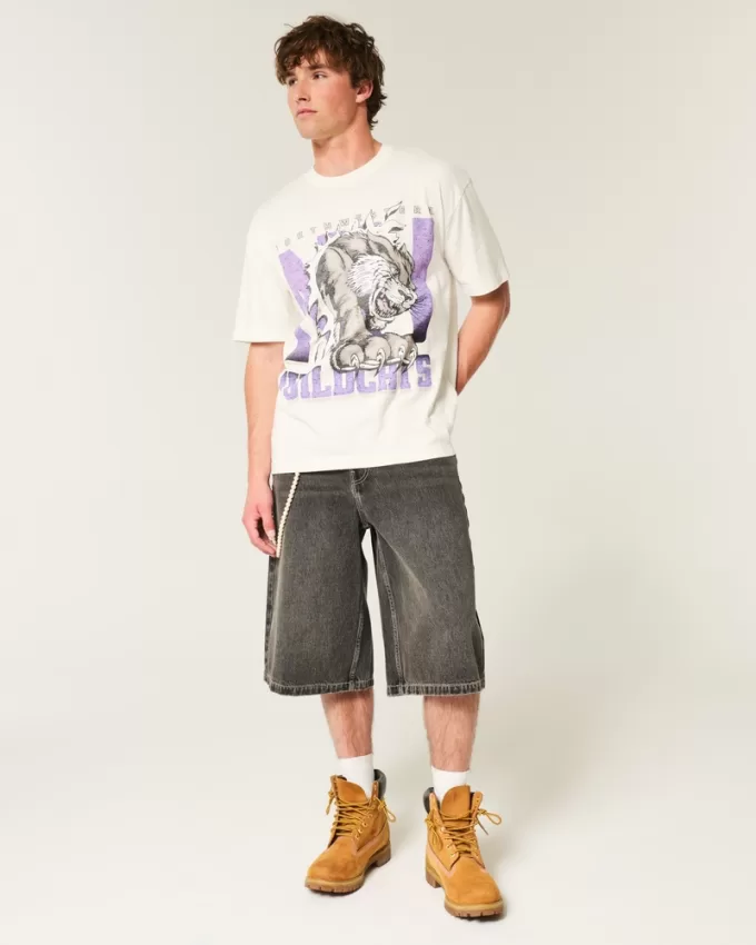 Boxy Northwestern University Wildcats Graphic Tee,Boxy Northwestern University Wildcats Graphic Tee Boxy Northwestern University Wildcats Graphic Tee,Boxy Northwestern University Wildcats Graphic Tee