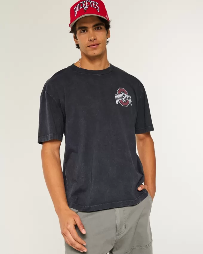 Boxy Ohio State Buckeyes Basketball Graphic Tee,Boxy Ohio State Buckeyes Basketball Graphic Tee