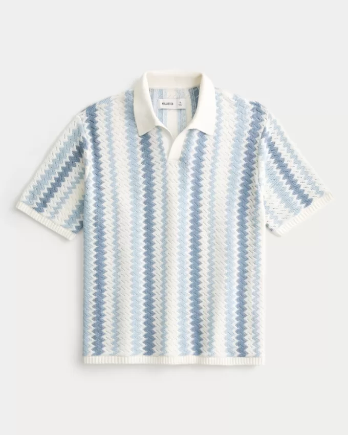 Boxy Pattern Sweater Polo,Boxy Pattern Sweater Polo Boxy Pattern Sweater Polo,Boxy Pattern Sweater Polo