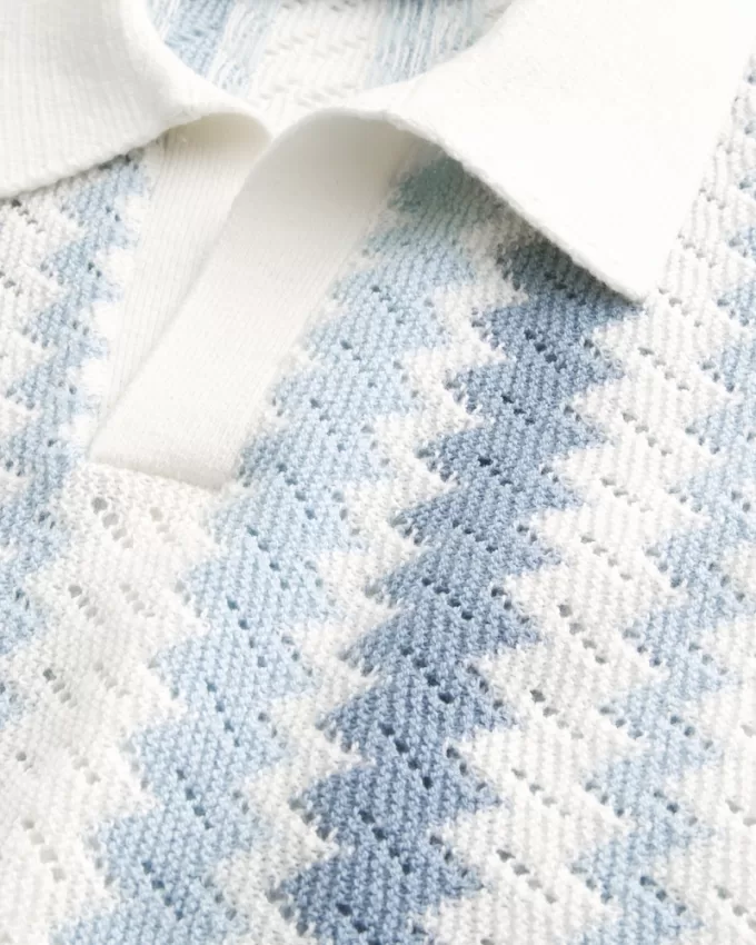 Boxy Pattern Sweater Polo,Boxy Pattern Sweater Polo Boxy Pattern Sweater Polo,Boxy Pattern Sweater Polo