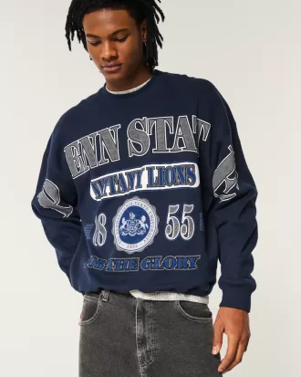 Boxy Penn State Nittany Lions Graphic Crew Sweatshirt,Boxy Penn State Nittany Lions Graphic Crew Sweatshirt Boxy Penn State Nittany Lions Graphic Crew Sweatshirt,Boxy Penn State Nittany Lions Graphic Crew Sweatshirt