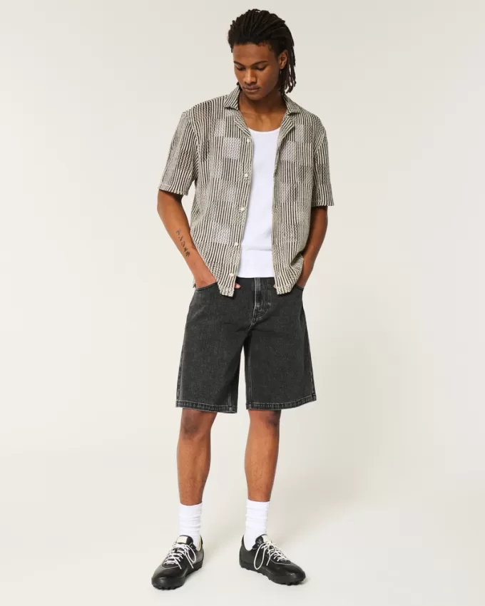 Boxy Short-Sleeve Crochet-Style Shirt,Boxy Short-Sleeve Crochet-Style Shirt Boxy Short-Sleeve Crochet-Style Shirt,Boxy Short-Sleeve Crochet-Style Shirt