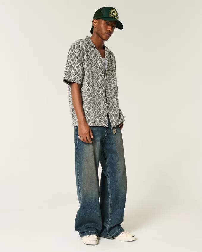 Boxy Short-Sleeve Crochet-Style Shirt,Boxy Short-Sleeve Crochet-Style Shirt Boxy Short-Sleeve Crochet-Style Shirt,Boxy Short-Sleeve Crochet-Style Shirt