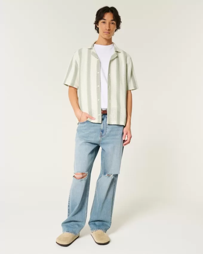 Boxy Short-Sleeve Crochet-Style Shirt,Boxy Short-Sleeve Crochet-Style Shirt Boxy Short-Sleeve Crochet-Style Shirt,Boxy Short-Sleeve Crochet-Style Shirt