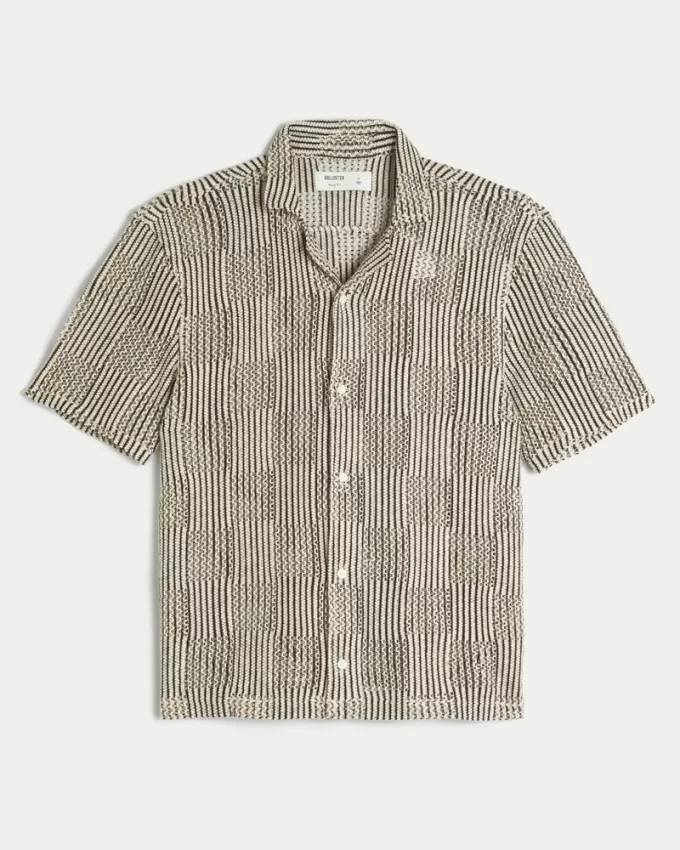 Boxy Short-Sleeve Crochet-Style Shirt,Boxy Short-Sleeve Crochet-Style Shirt Boxy Short-Sleeve Crochet-Style Shirt,Boxy Short-Sleeve Crochet-Style Shirt