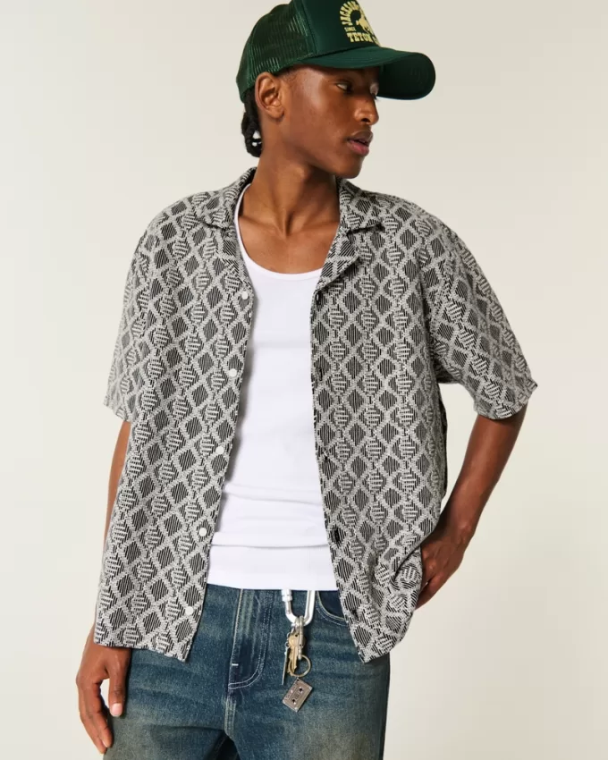 Boxy Short-Sleeve Crochet-Style Shirt,Boxy Short-Sleeve Crochet-Style Shirt Boxy Short-Sleeve Crochet-Style Shirt,Boxy Short-Sleeve Crochet-Style Shirt