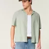 Boxy Short-Sleeve Linen-Blend Shirt,Boxy Short-Sleeve Linen-Blend Shirt Boxy Short-Sleeve Linen-Blend Shirt,Boxy Short-Sleeve Linen-Blend Shirt