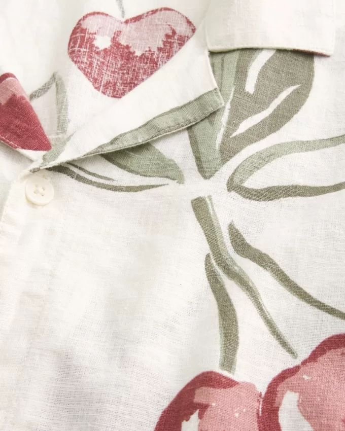 Boxy Short-Sleeve Linen-Blend Shirt,Boxy Short-Sleeve Linen-Blend Shirt Boxy Short-Sleeve Linen-Blend Shirt,Boxy Short-Sleeve Linen-Blend Shirt