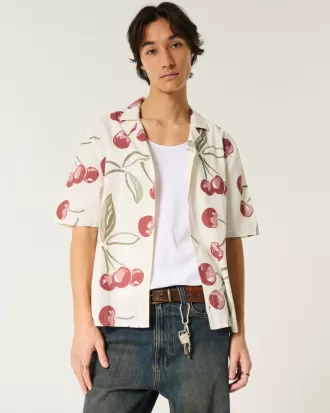 Boxy Short-Sleeve Linen-Blend Shirt,Boxy Short-Sleeve Linen-Blend Shirt Boxy Short-Sleeve Linen-Blend Shirt,Boxy Short-Sleeve Linen-Blend Shirt