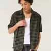 Boxy Short-Sleeve Plaid Shirt,Boxy Short-Sleeve Plaid Shirt Boxy Short-Sleeve Plaid Shirt,Boxy Short-Sleeve Plaid Shirt